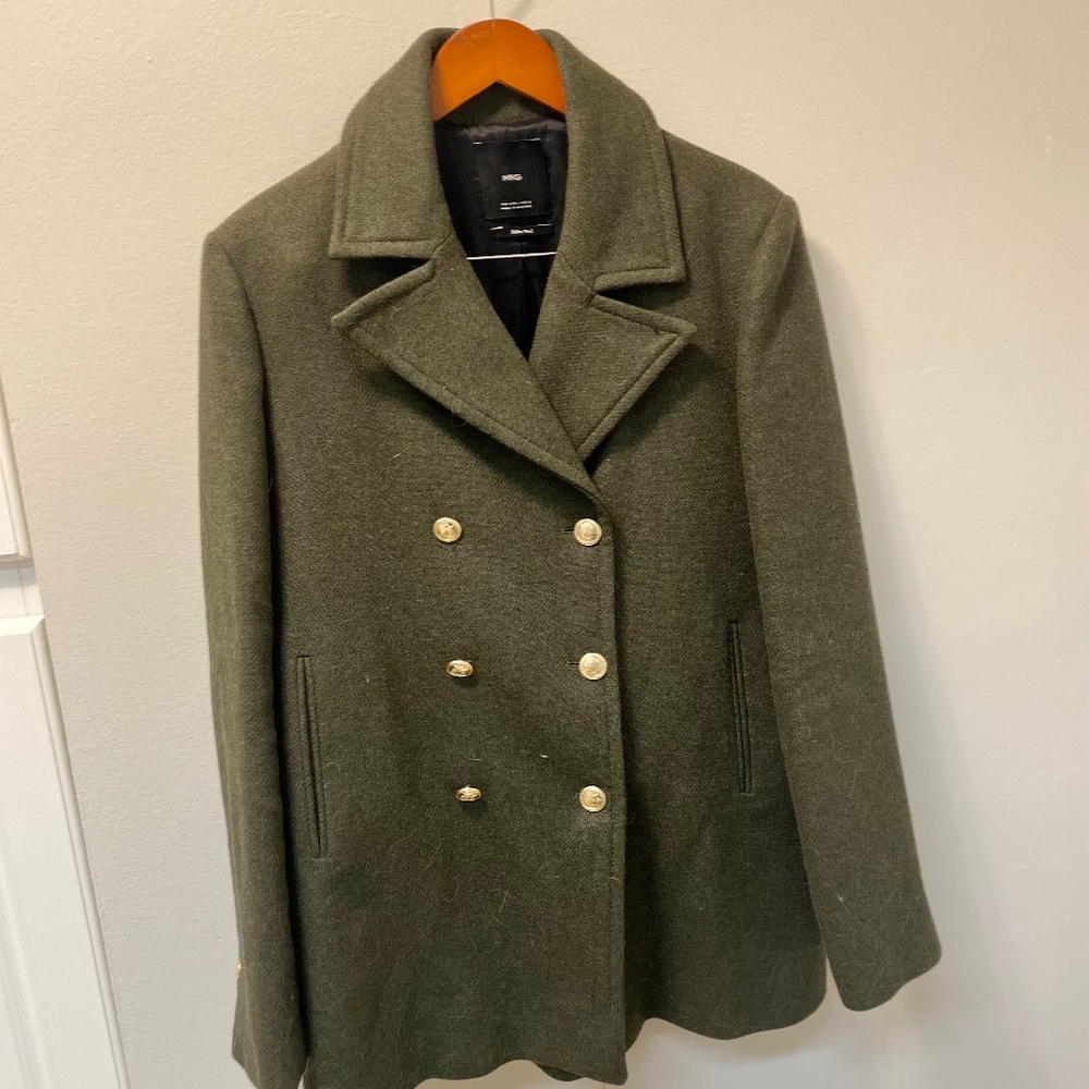 Mango peacoat army green